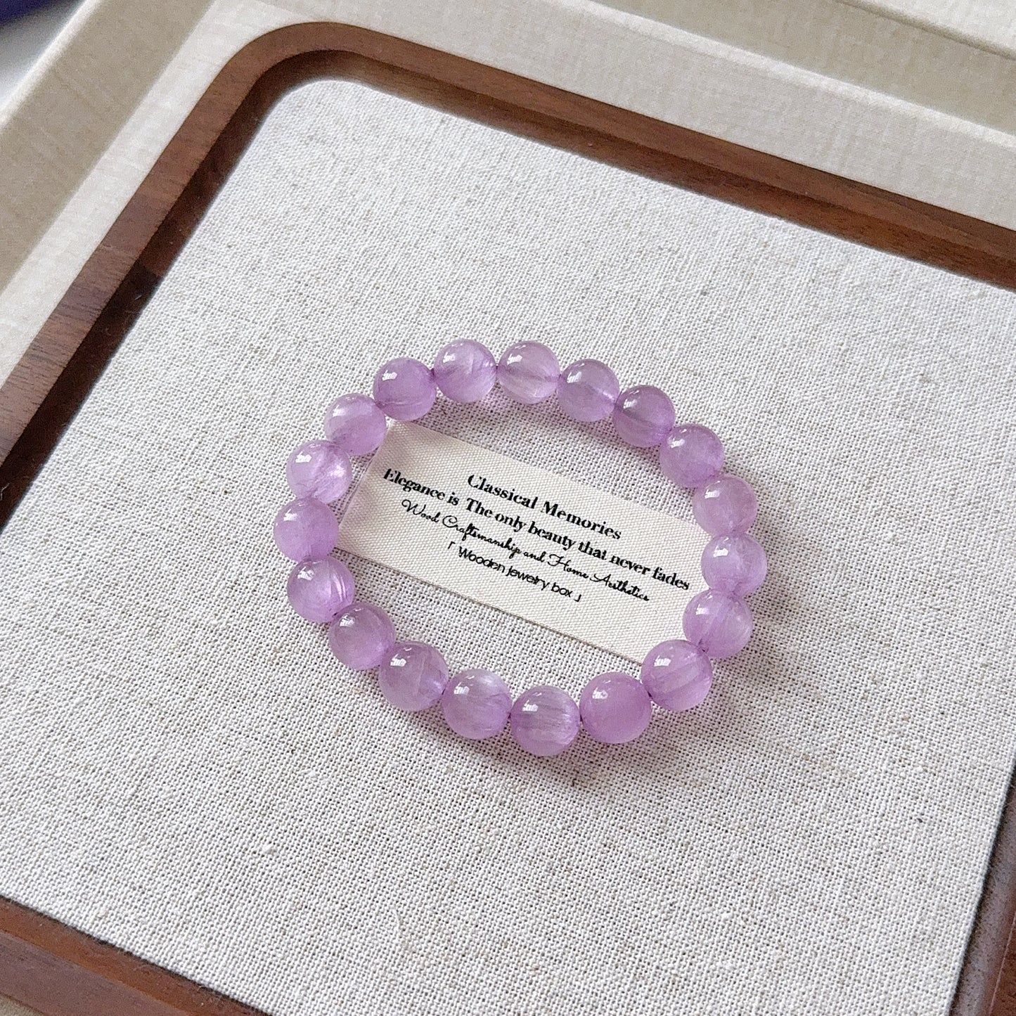 High Quality Gemmy Translucent Purple CatEye Kunzite Beaded Bracelet