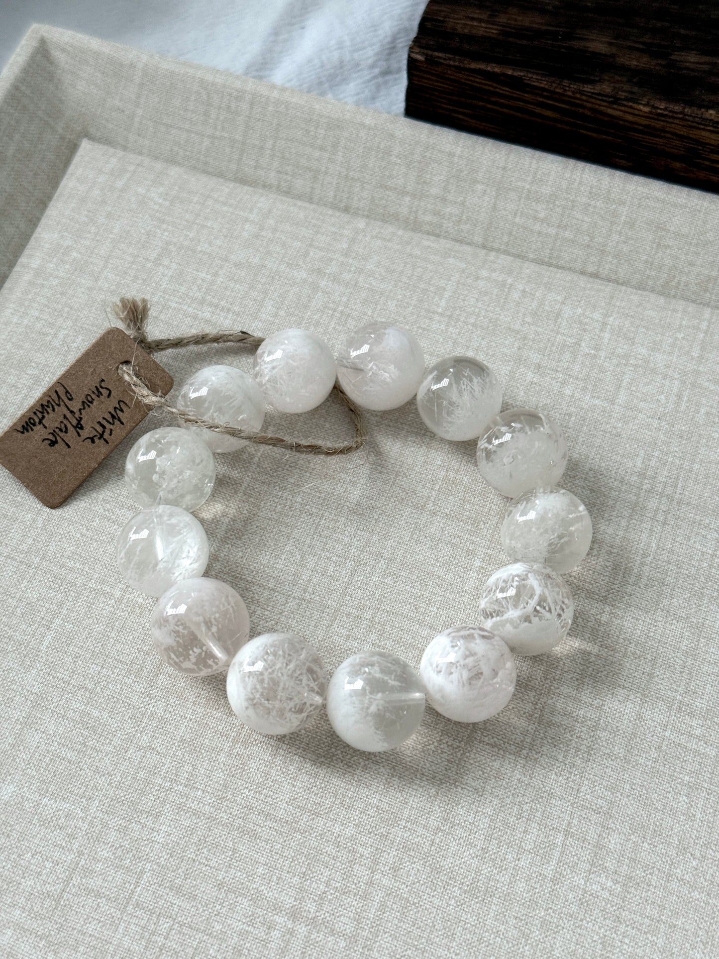 White Snowflake Phantom 14.5mm Beaded Bracelet