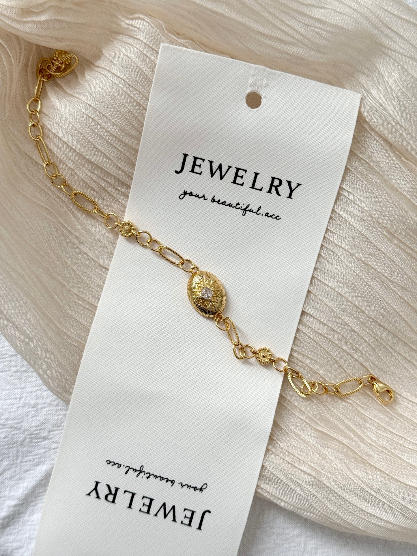 18k Gold Plated Apollo Sun Zirconia Bracelet