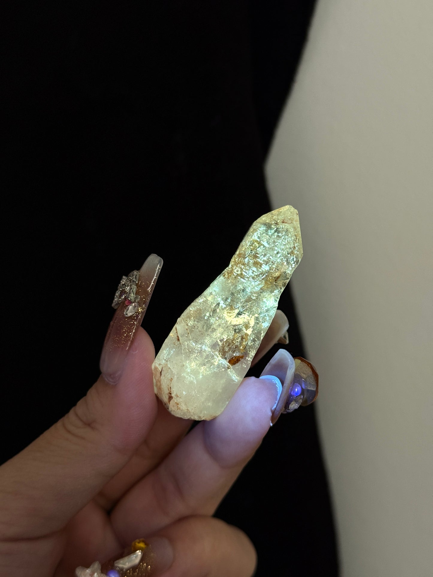 Golden Scepter Red Clay Filled Firefly Skeletal Petroleum Included Quartz UV Reactive with ENHYDROS