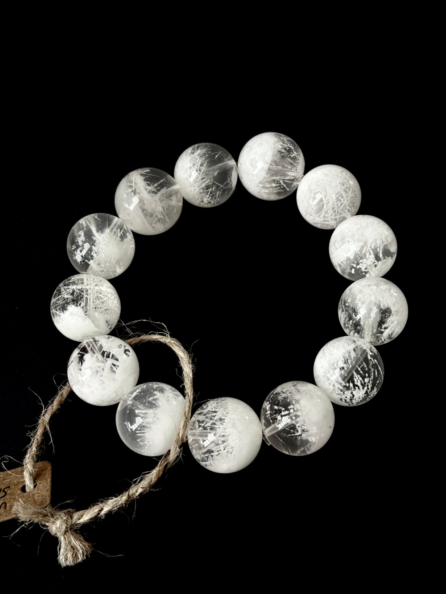 White Snowflake Phantom 14.5mm Beaded Bracelet