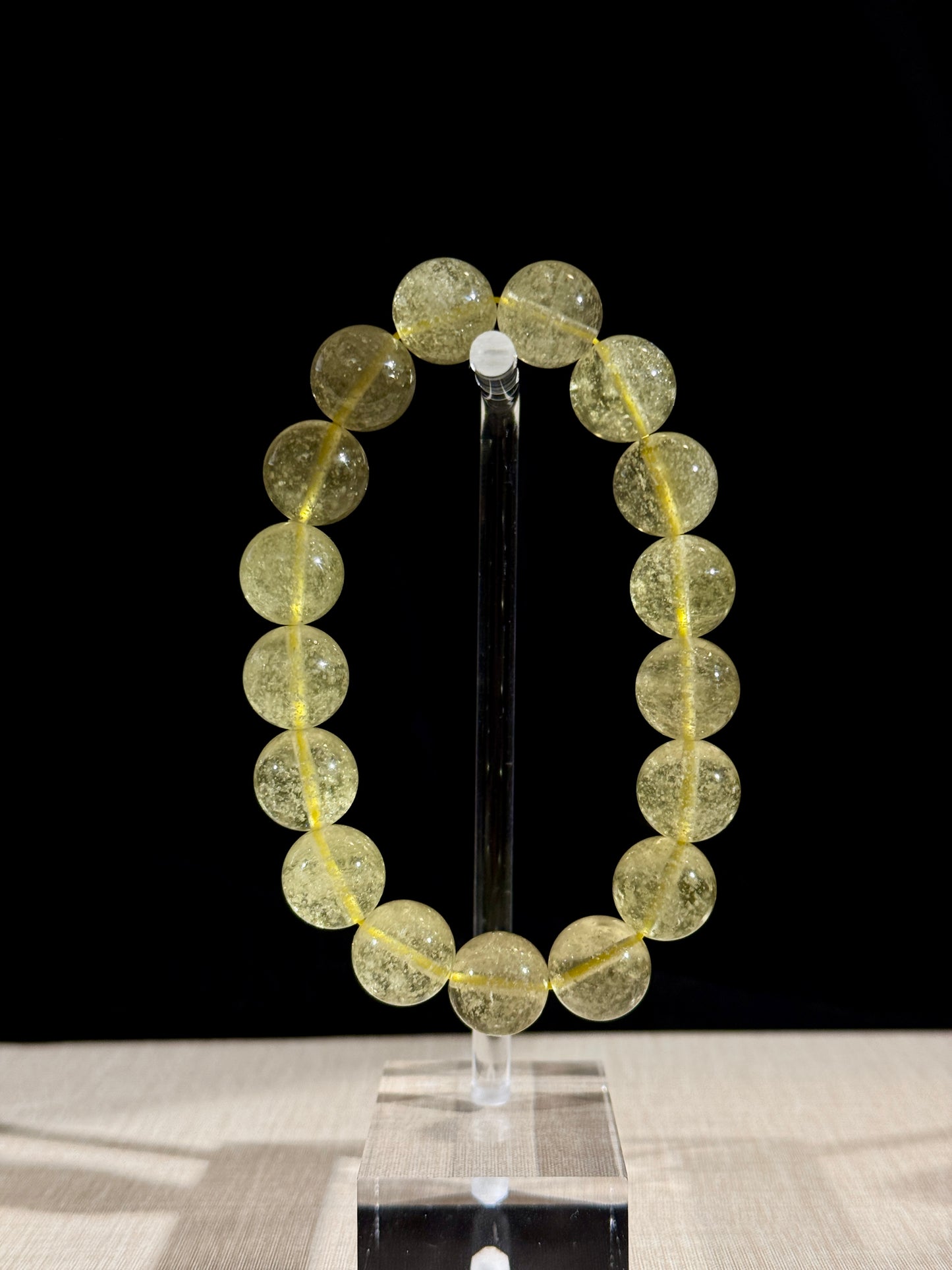 Collector Grade Libyan Gold Tektite Desert Glass 12.6mm Beaded Bracelet