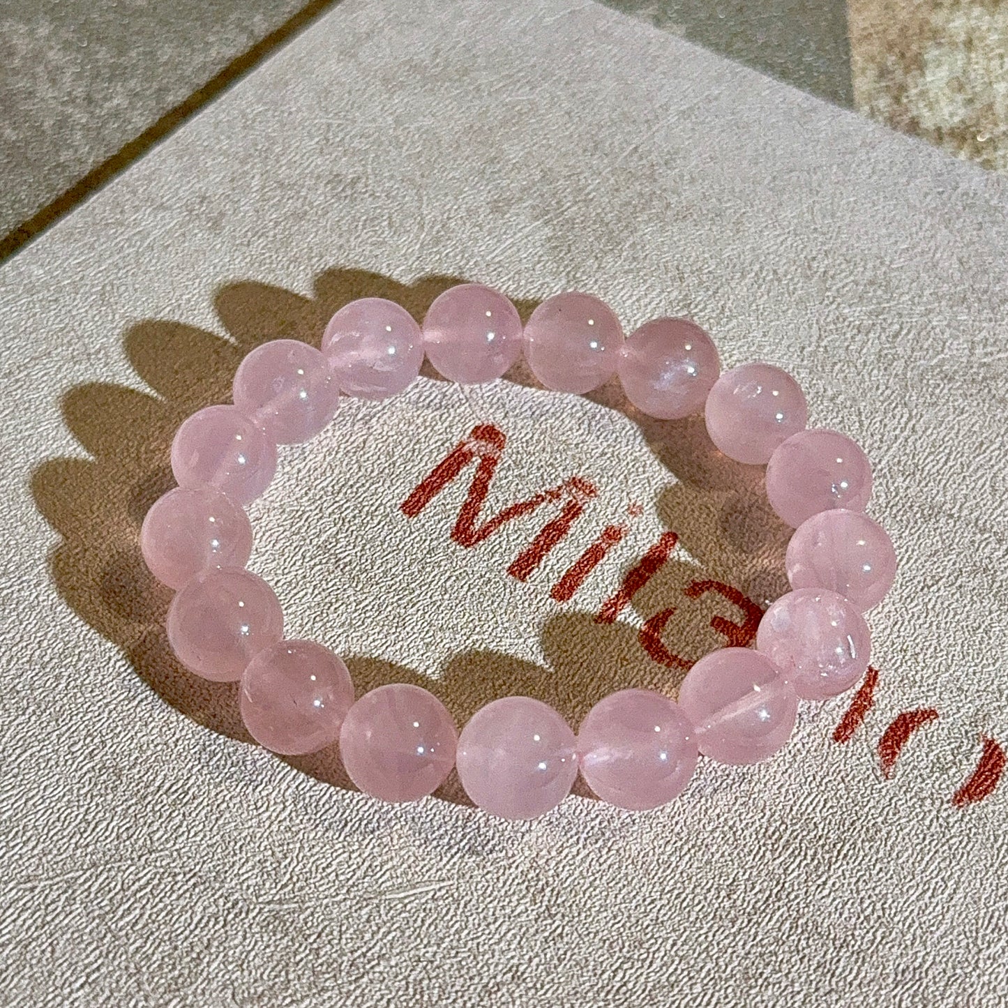 Rose Quartz 11.8mm Beaded Bracelet