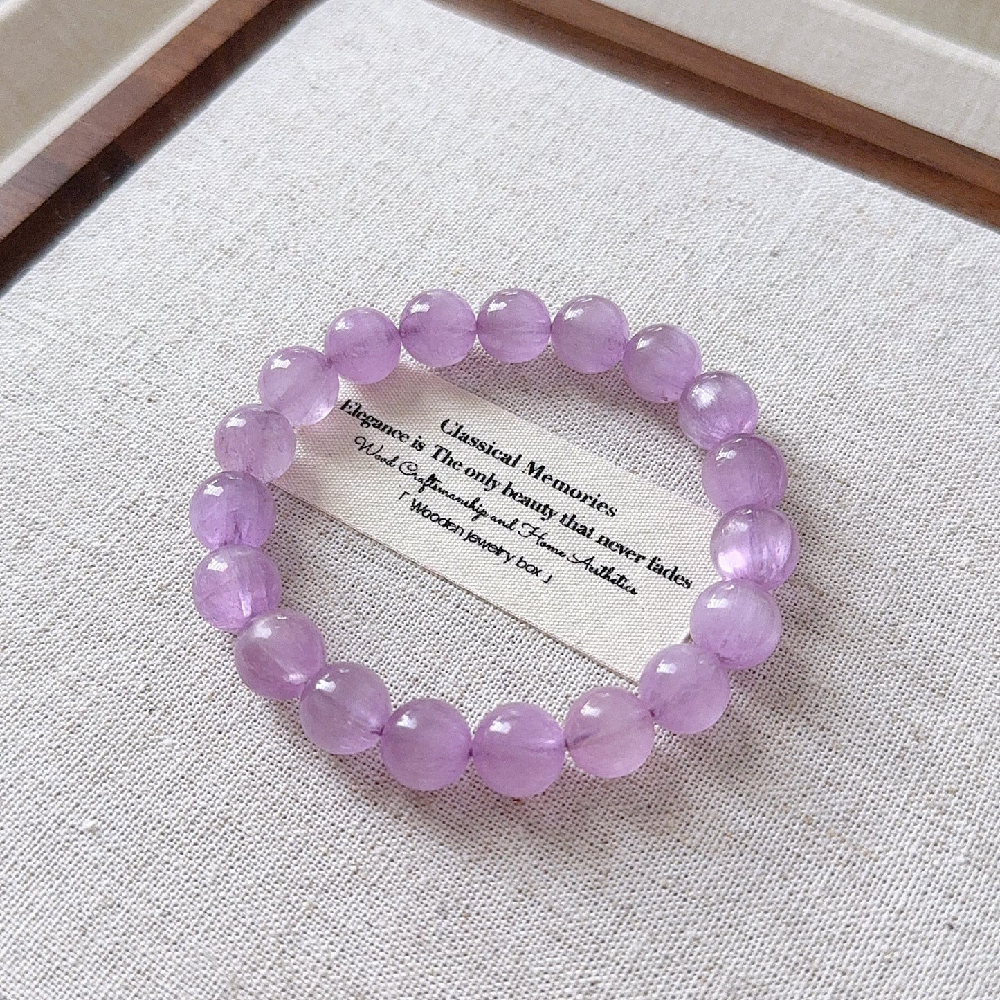 High Quality Gemmy Translucent Purple CatEye Kunzite Beaded Bracelet