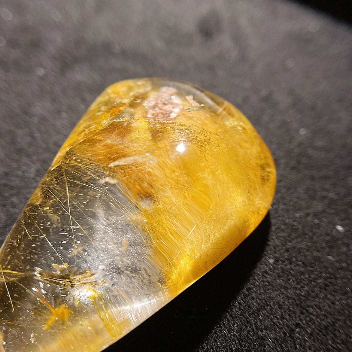 Rutile Quartz with Garden Phantom Pear Shaped Pendant