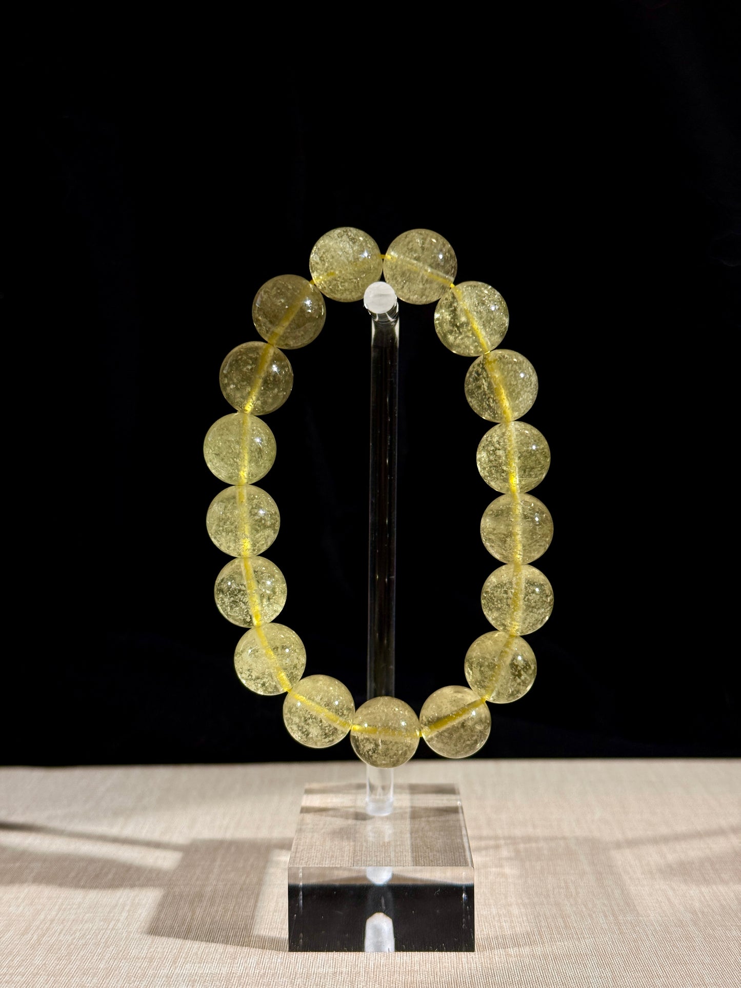Collector Grade Libyan Gold Tektite Desert Glass 12.6mm Beaded Bracelet
