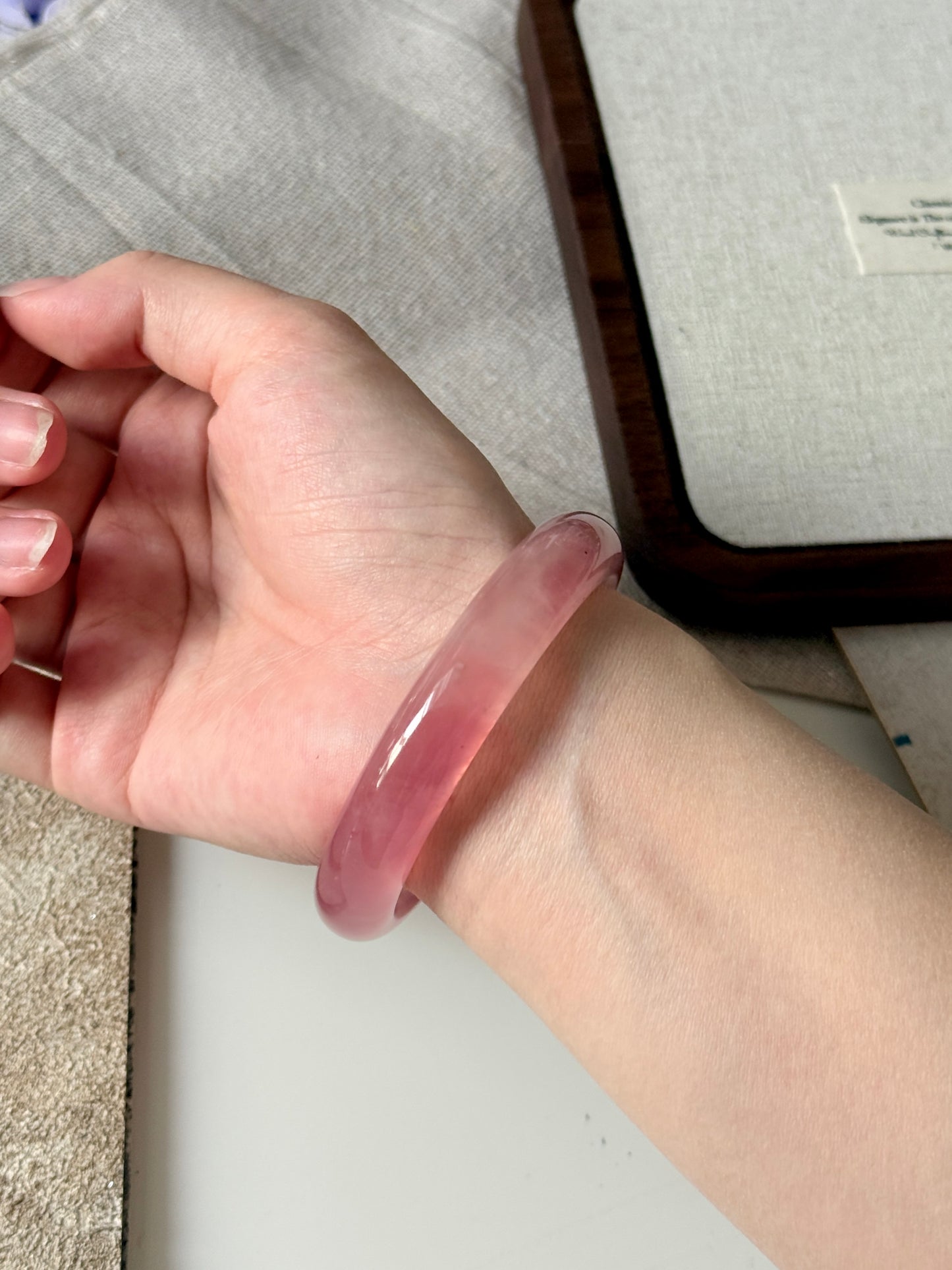 Gemmy Juicy Rose Quartz 59mm Love Healing Bangle