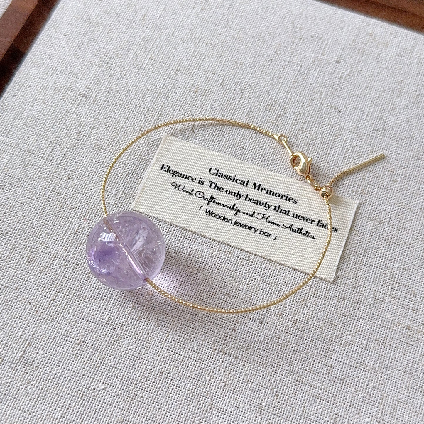 14k Gold Plated Lavender Amethyst Chain Bangle Bracelet
