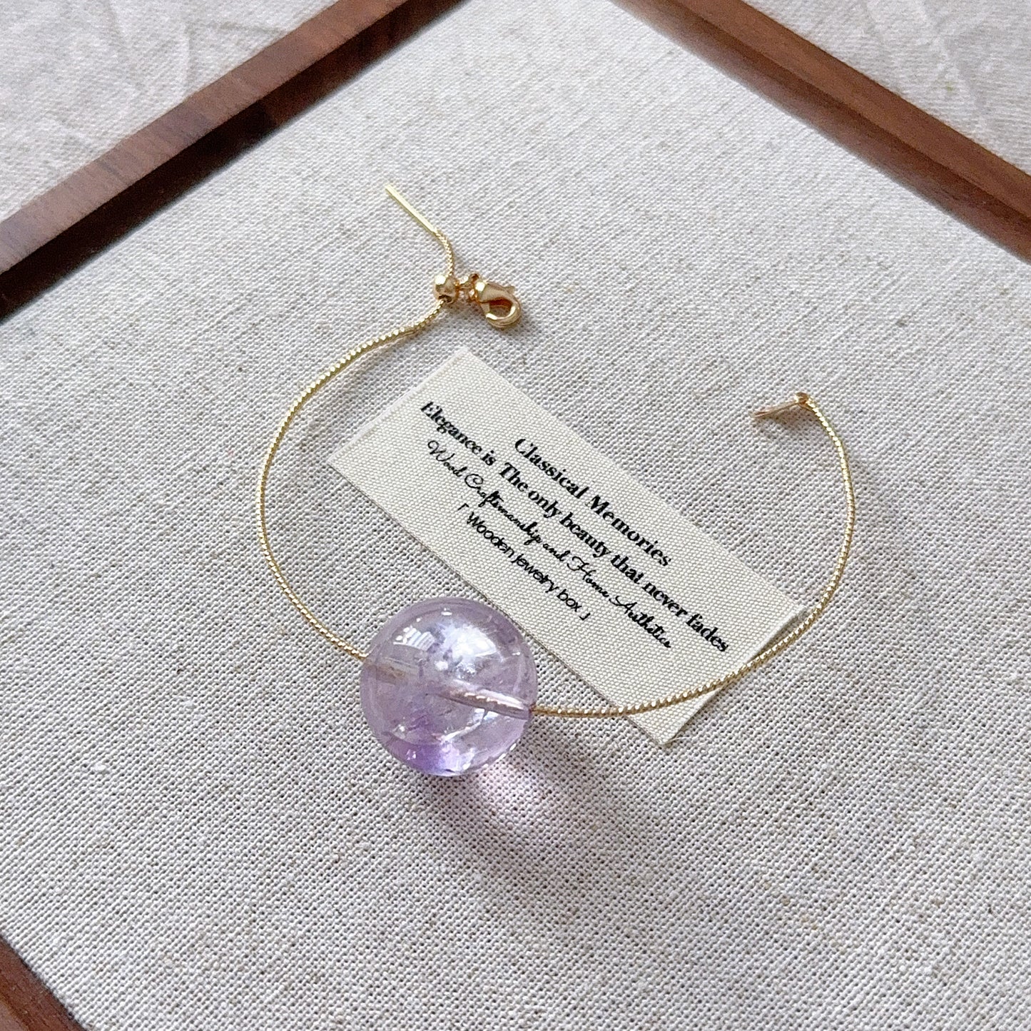 14k Gold Plated Lavender Amethyst Chain Bangle Bracelet
