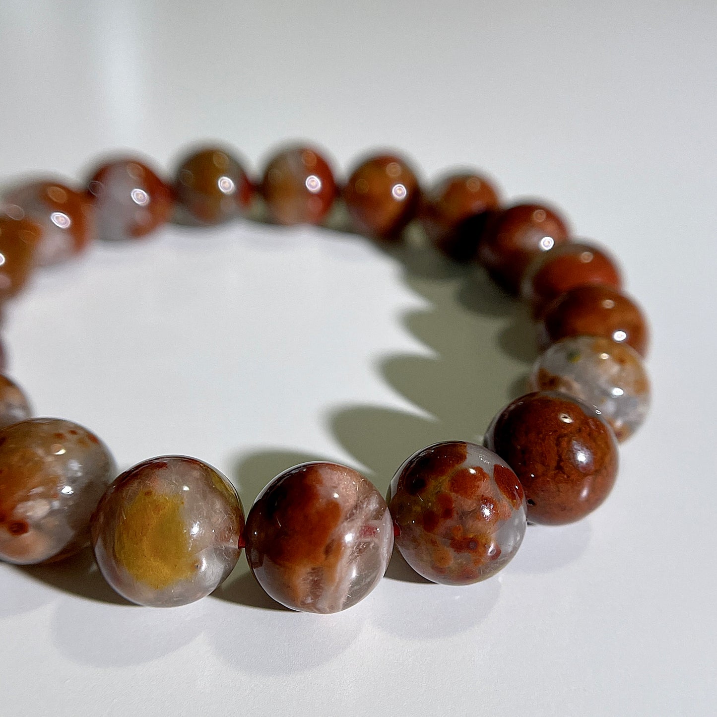 Red Amphibole Beaded Bracelet
