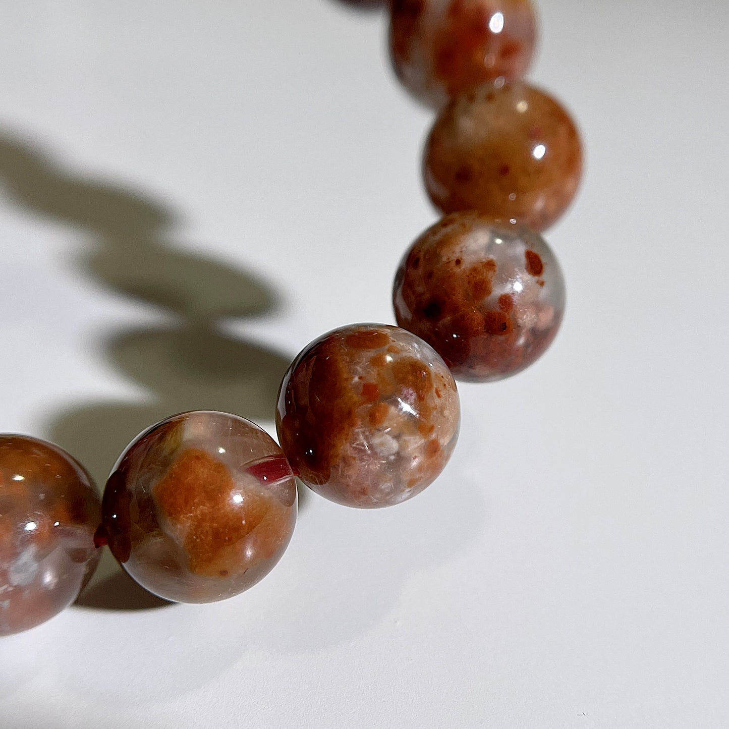 Red Amphibole Beaded Bracelet