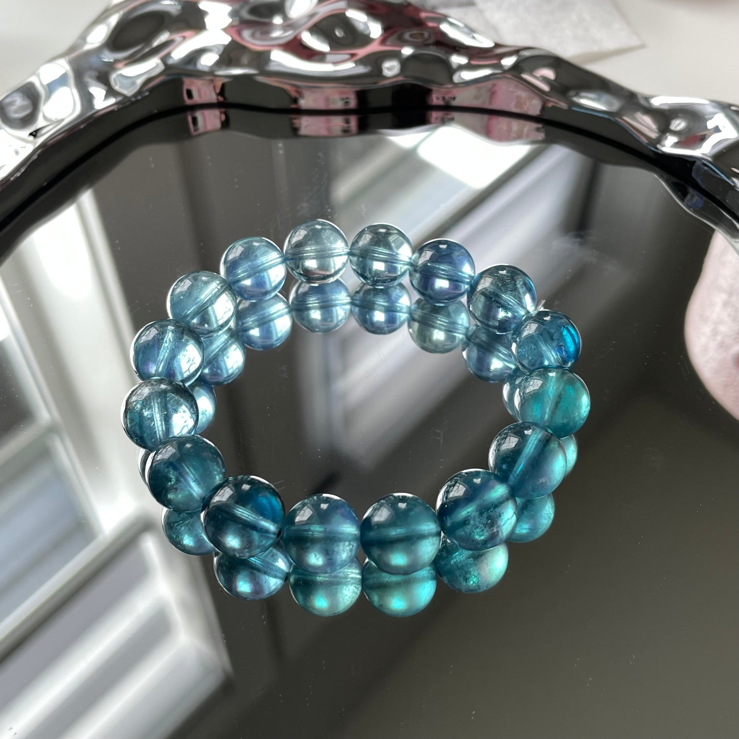 Devil Greenish Aquamarine Beaded Bracelet