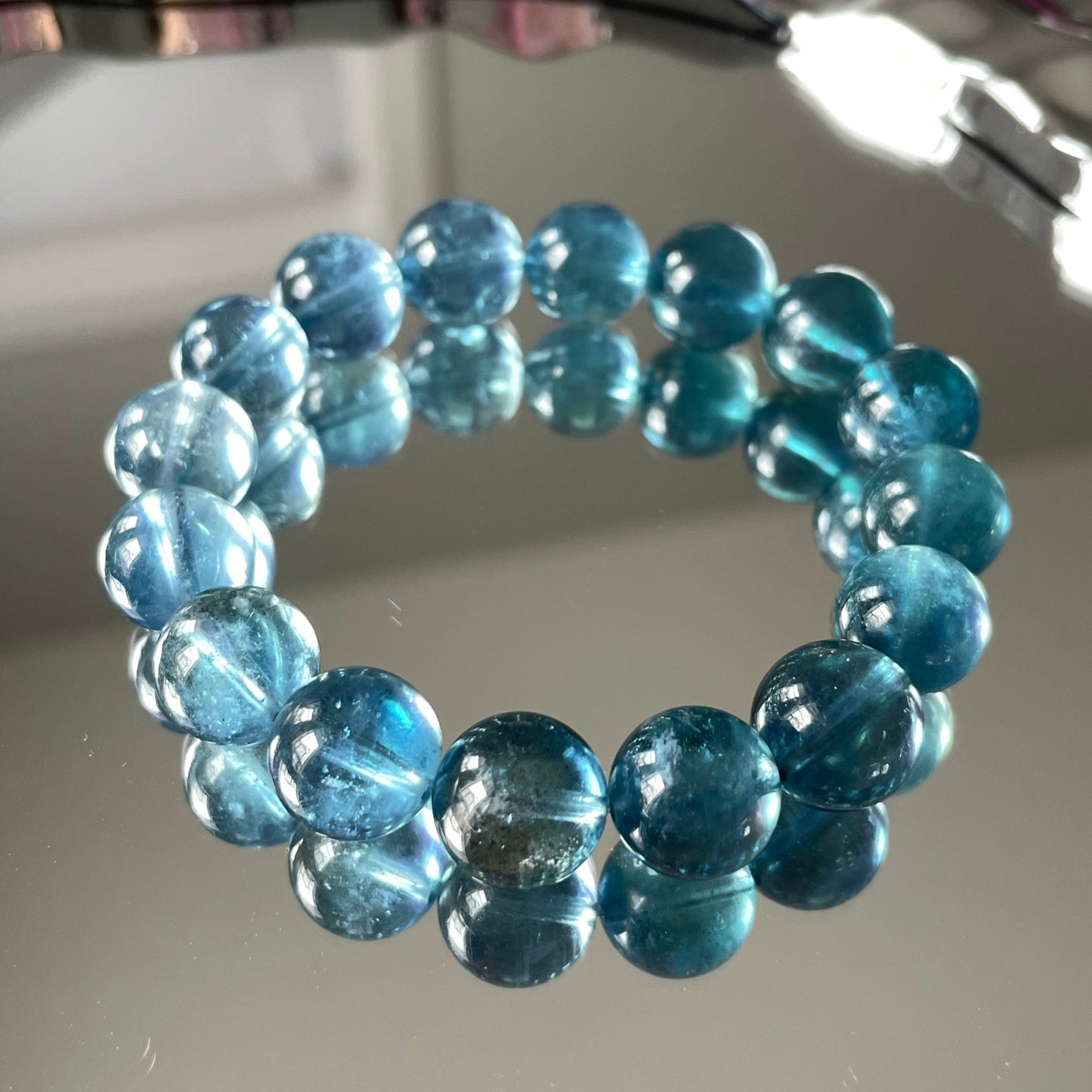 Devil Greenish Aquamarine Beaded Bracelet