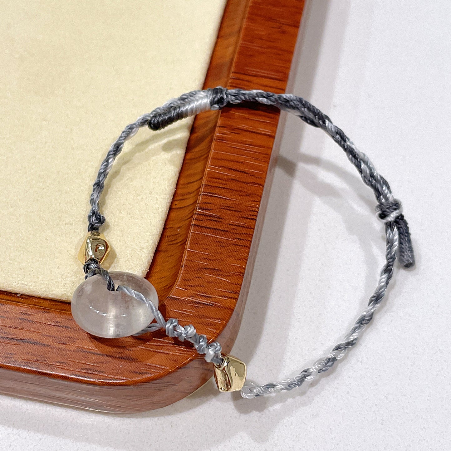 Moonstone Lucky Peace Buckle Braided Bracelet