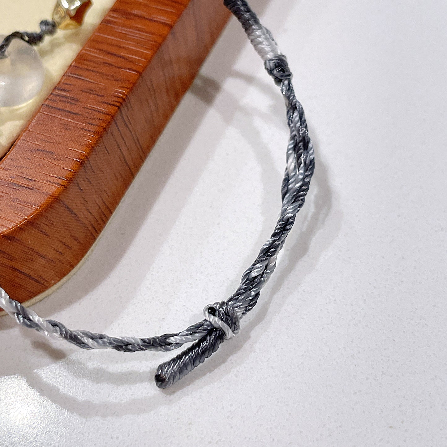 Moonstone Lucky Peace Buckle Braided Bracelet