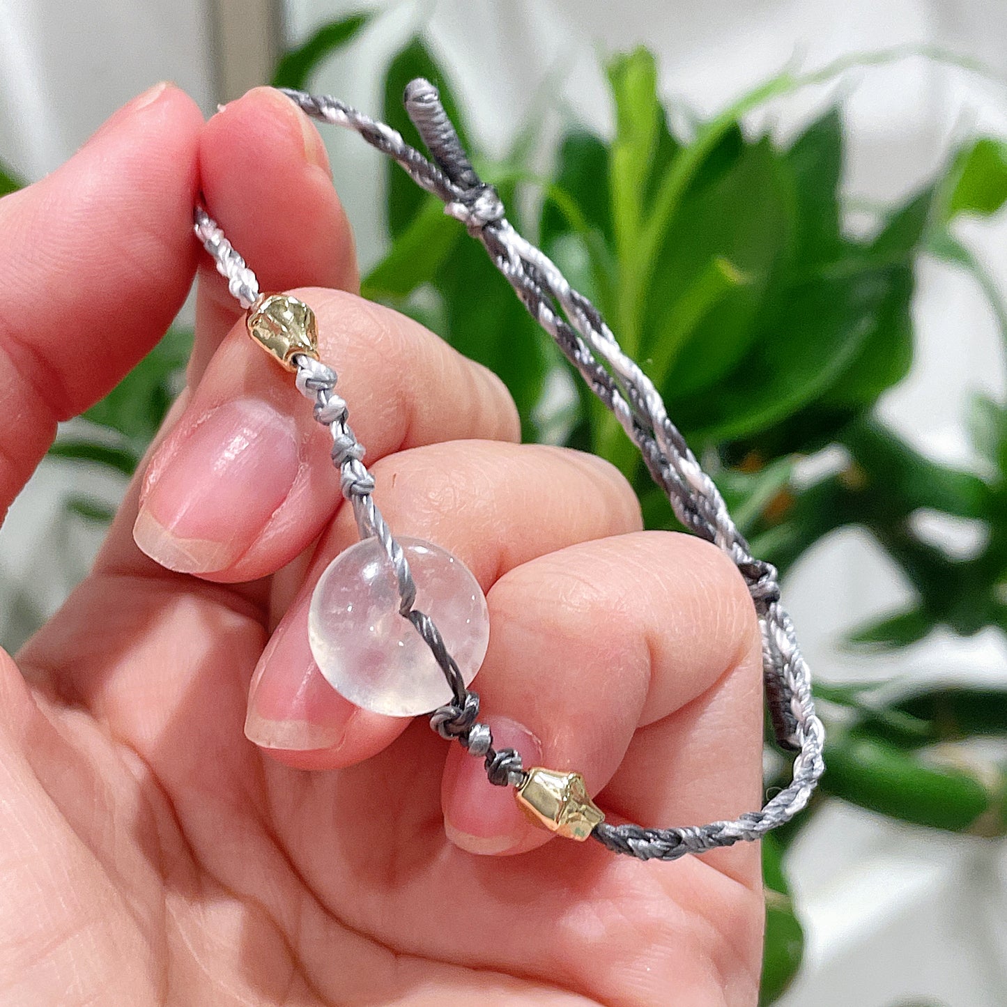Moonstone Lucky Peace Buckle Braided Bracelet