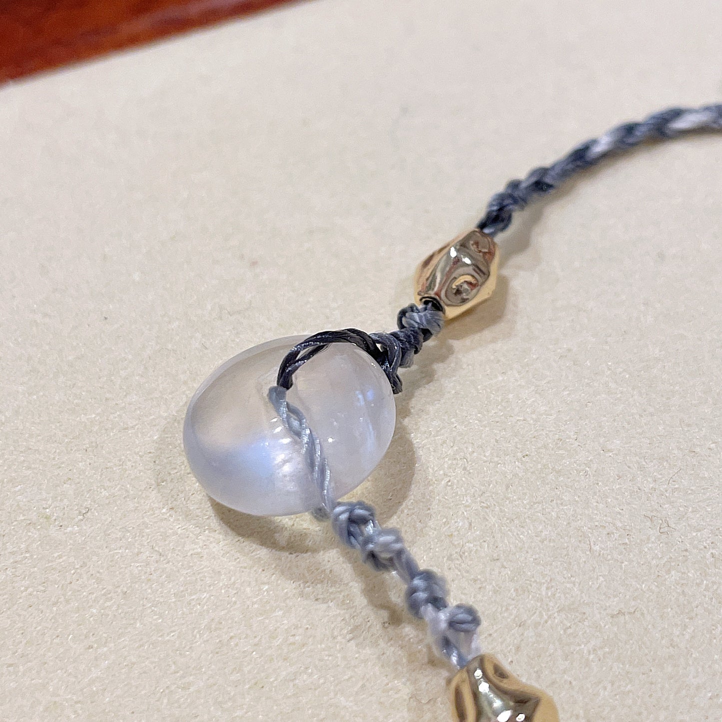 Moonstone Lucky Peace Buckle Braided Bracelet