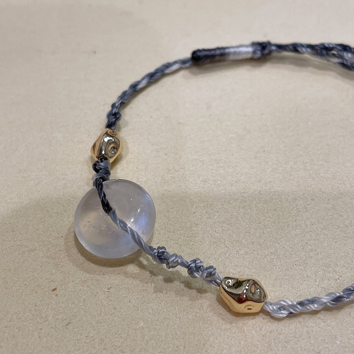 Moonstone Lucky Peace Buckle Braided Bracelet