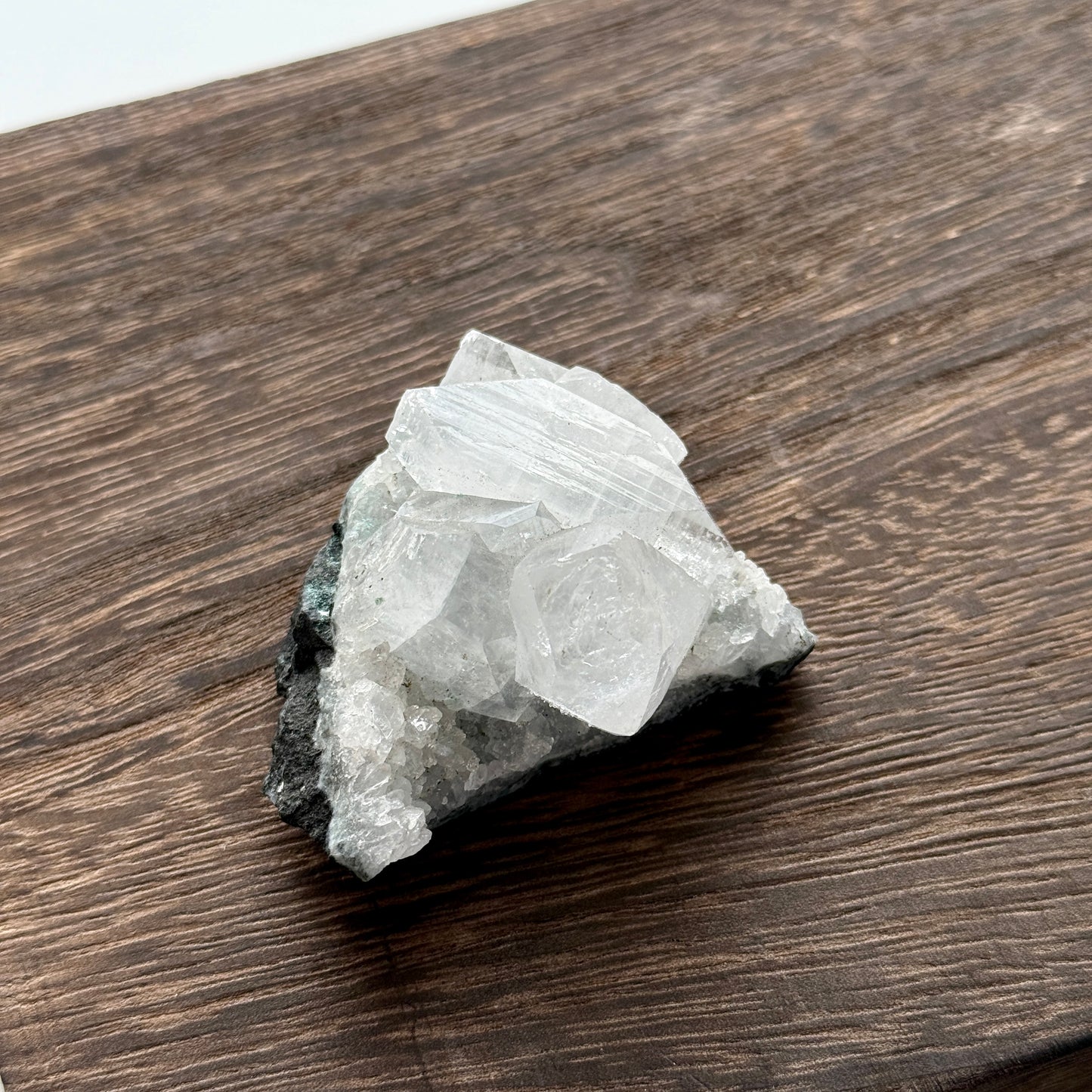 Diamond Apophyllite on Blue Green Stilbite