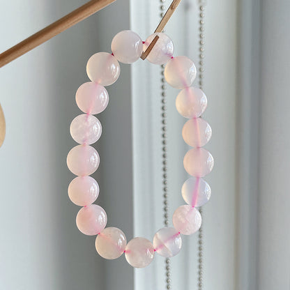 Pink Agate Bead Bracelet