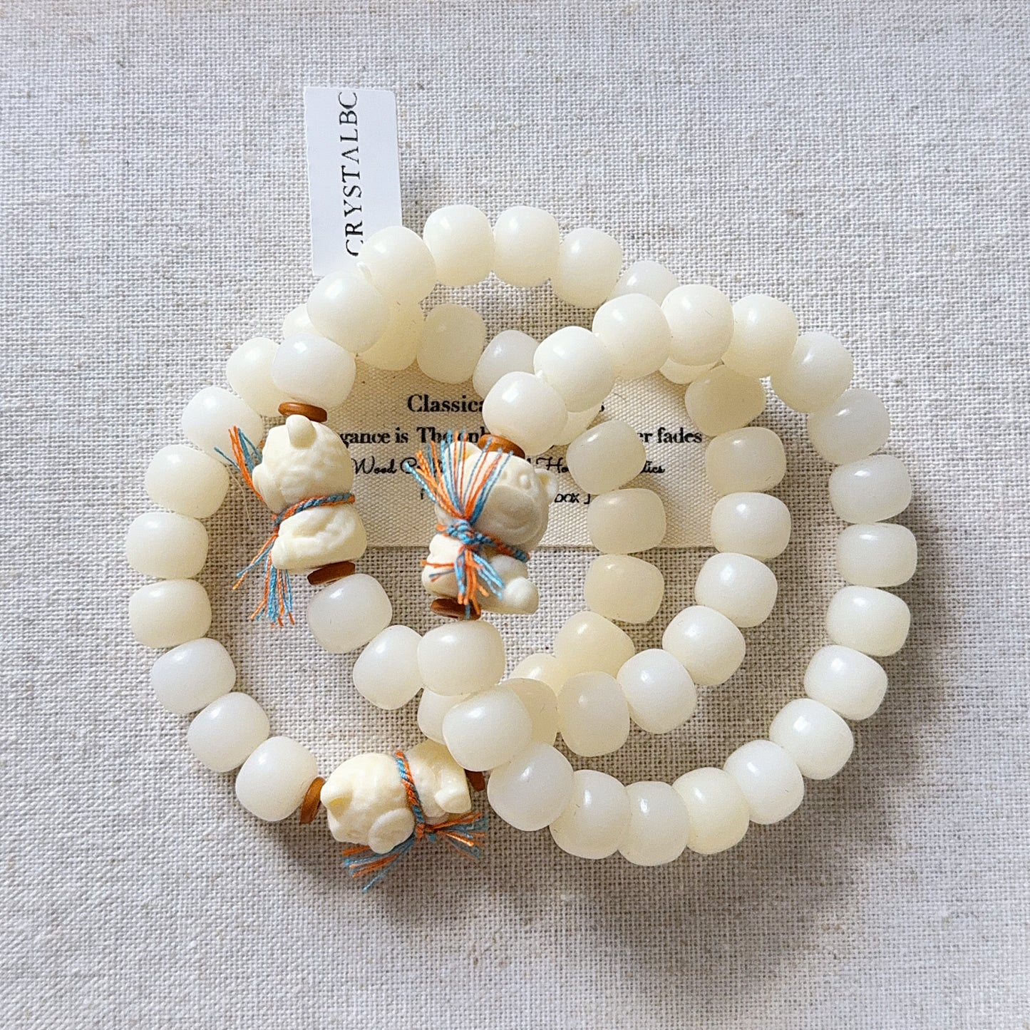 Lotso Bear Bodhi Seed Root Bead Bracelet