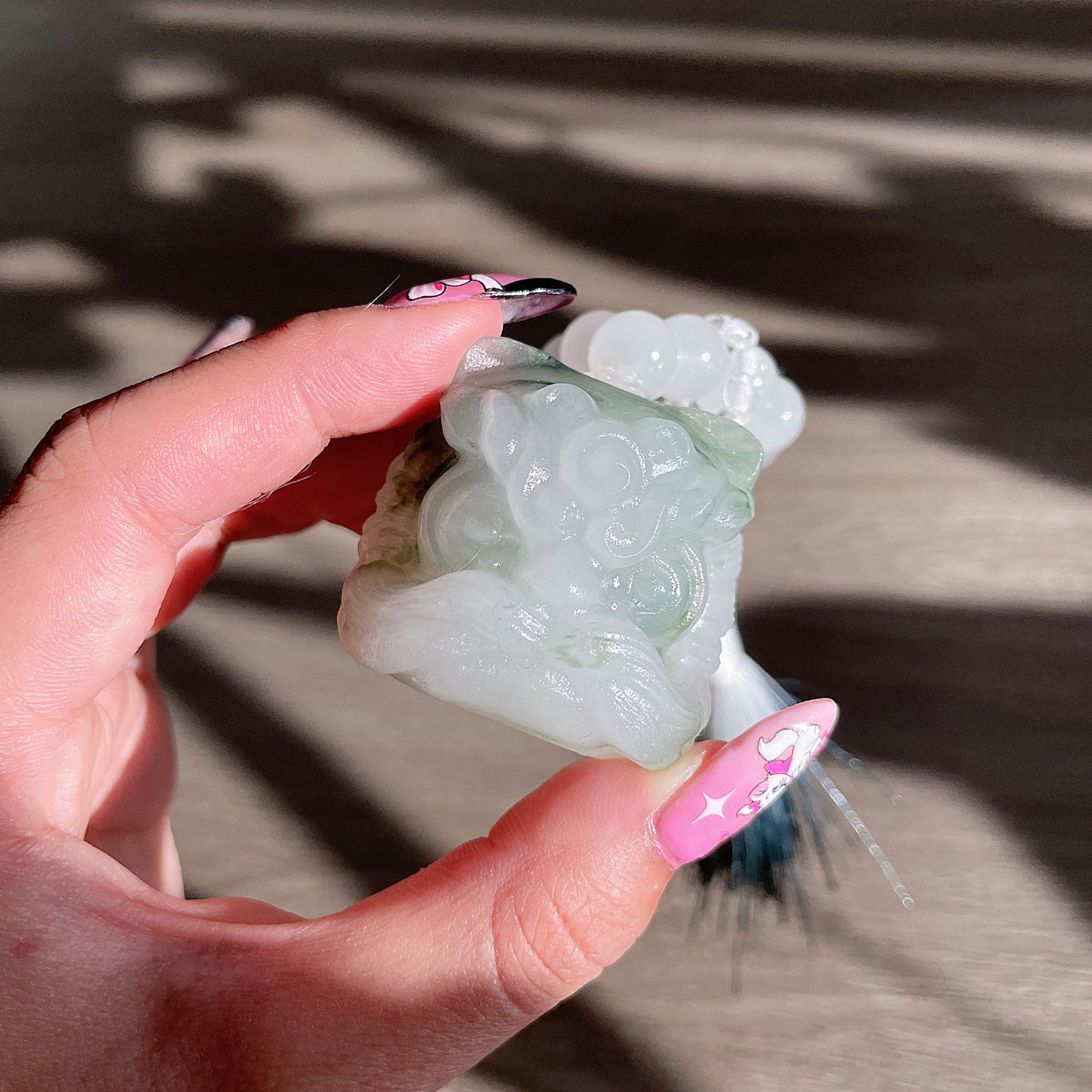 天山翡翠 格朗卡其晶翡翠 獅子雕塑 天山翠
