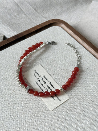 Red Agate Cornelian Lucky Stone Beaded Bracelet