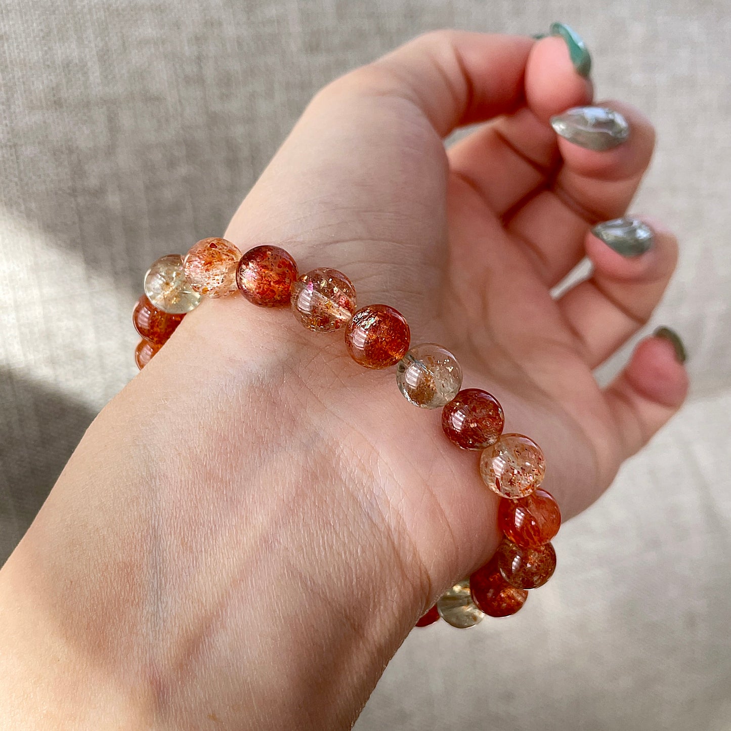 Tanzania Arusha Sunstone Beaded Bracelet