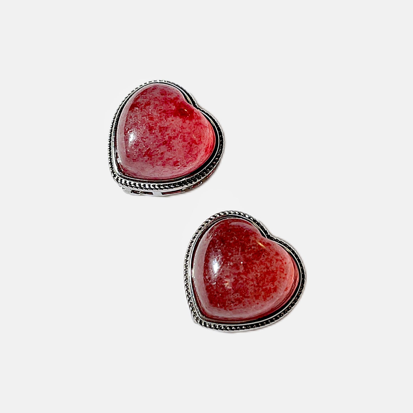 Strawberry Quartz Heart Silver Pandora Charm