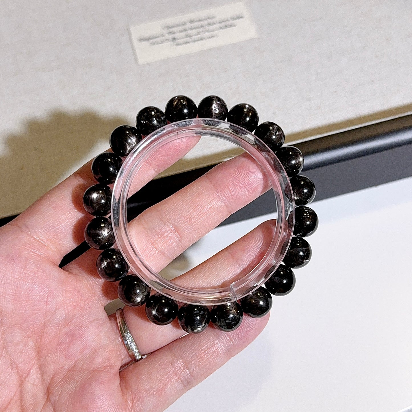 Hypersthene Double Sided Crus Star Flashing Beaded Bracelet