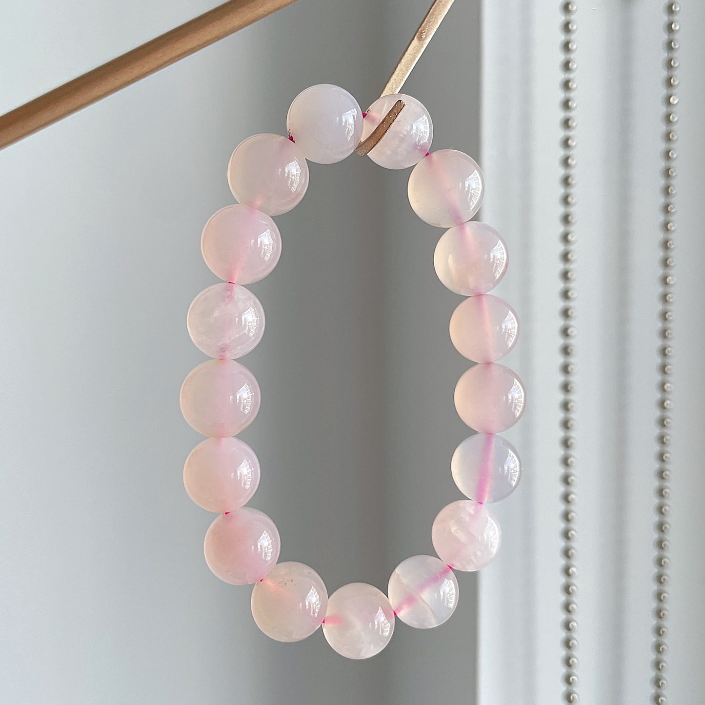 Pink Agate Bead Bracelet