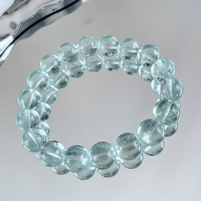 Rare Greenish Mint Aquamarine Bead Bracelet