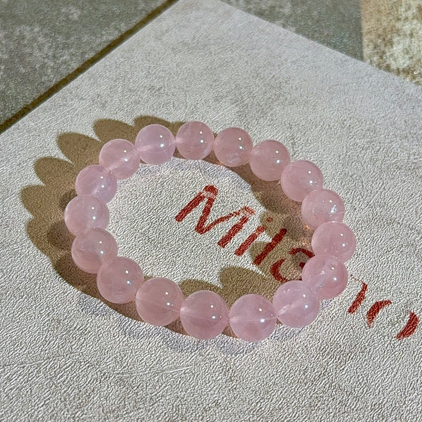 Rose Quartz 11.8mm Beaded Bracelet
