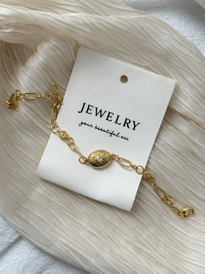 18k Gold Plated Apollo Sun Zirconia Bracelet