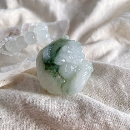 天山翡翠 格朗卡其晶翡翠 獅子雕塑 天山翠