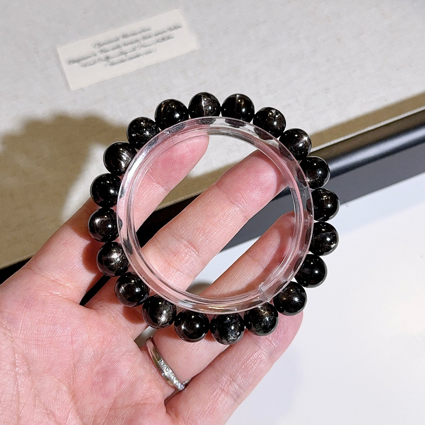 Hypersthene Double Sided Crus Star Flashing Beaded Bracelet