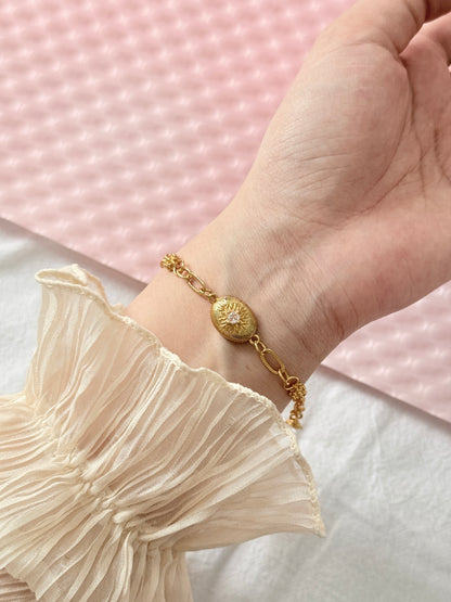 18k Gold Plated Apollo Sun Zirconia Bracelet