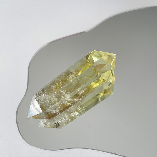 巴西拋光雙端點黃水晶