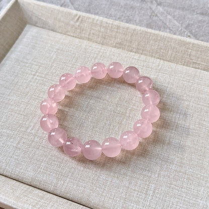 Rose Quartz 11.8mm Beaded Bracelet