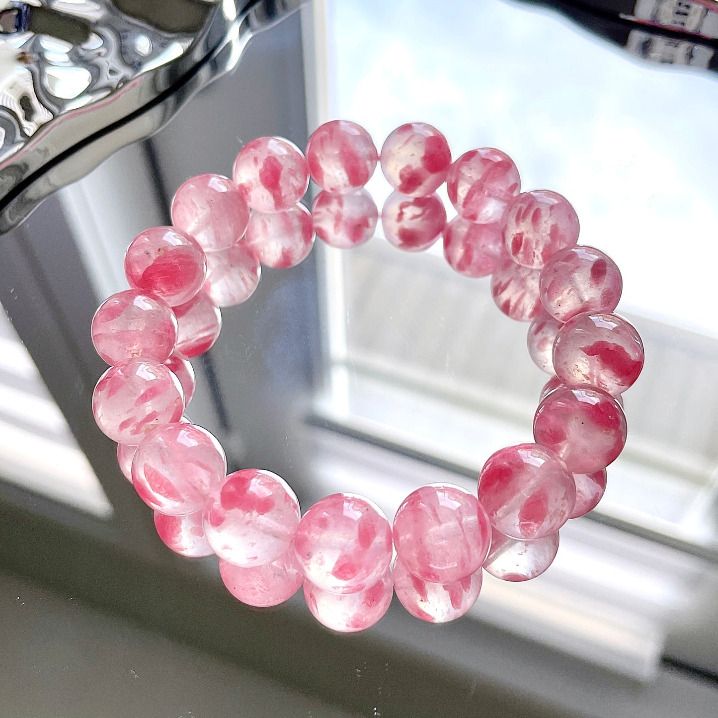 Sakura Icy Rhodonite Beaded Bracelet