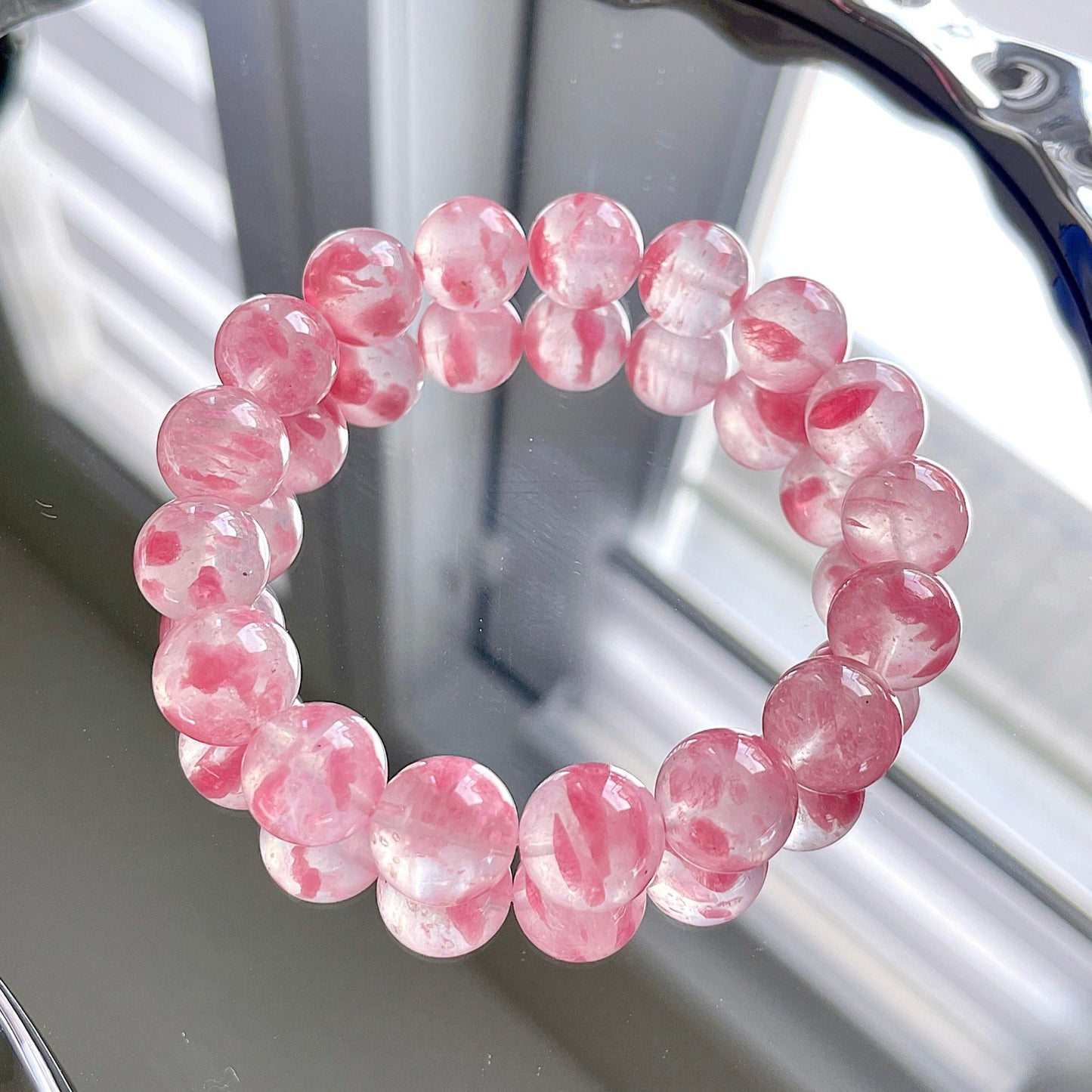 Sakura Icy Rhodonite Beaded Bracelet