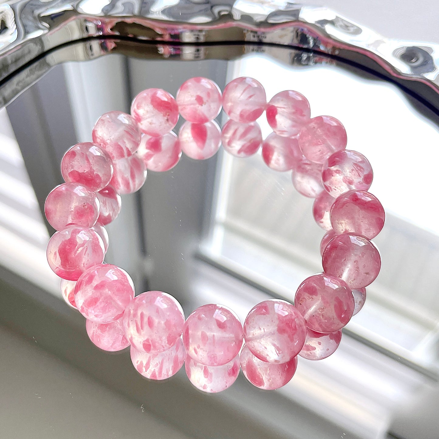 Sakura Icy Rhodonite Beaded Bracelet