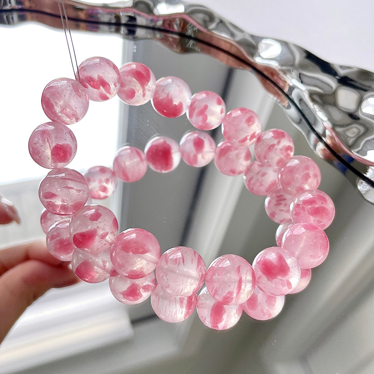 Sakura Icy Rhodonite Beaded Bracelet