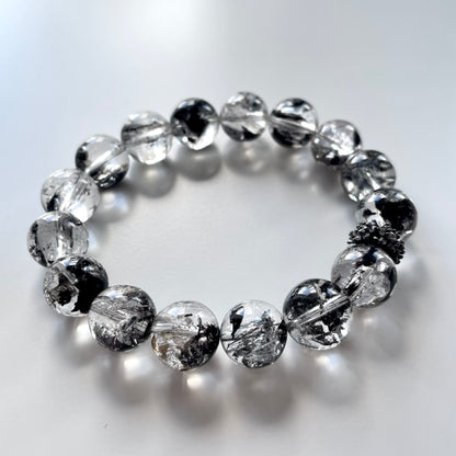 Black Herkimer Diamond Beaded Bracelet