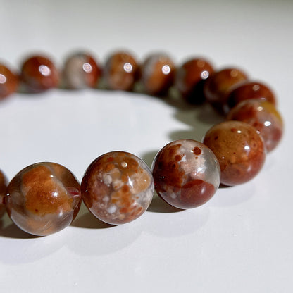 Red Amphibole Beaded Bracelet