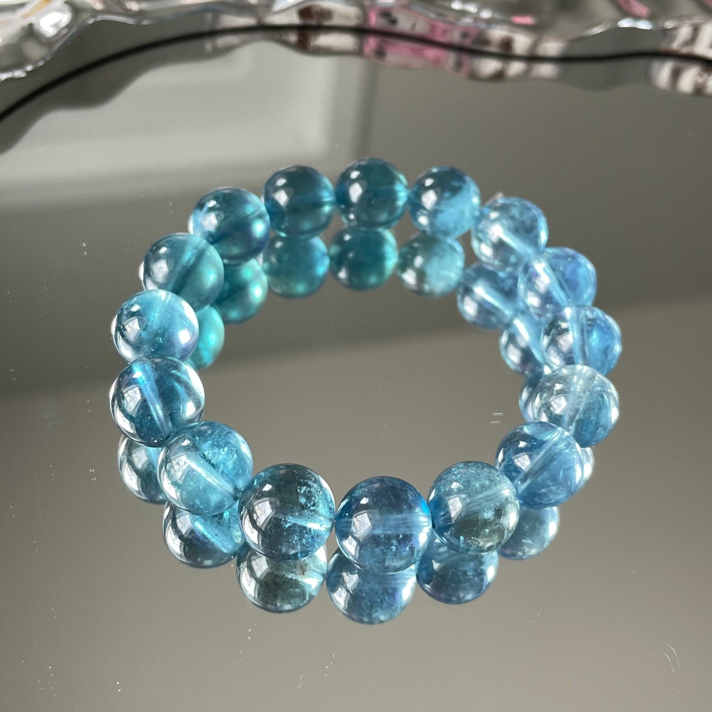Devil Greenish Aquamarine Beaded Bracelet