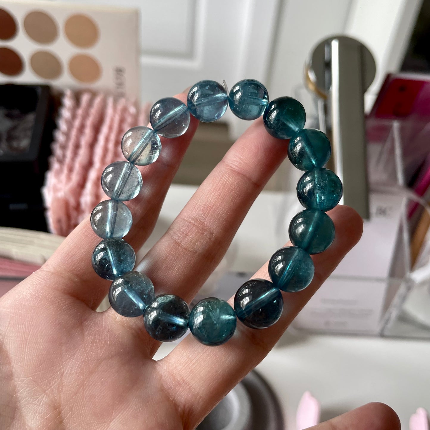 Devil Greenish Aquamarine Beaded Bracelet
