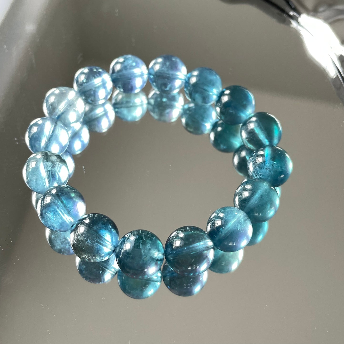 Devil Greenish Aquamarine Beaded Bracelet