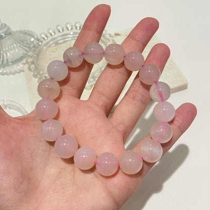 Pink Agate Bead Bracelet