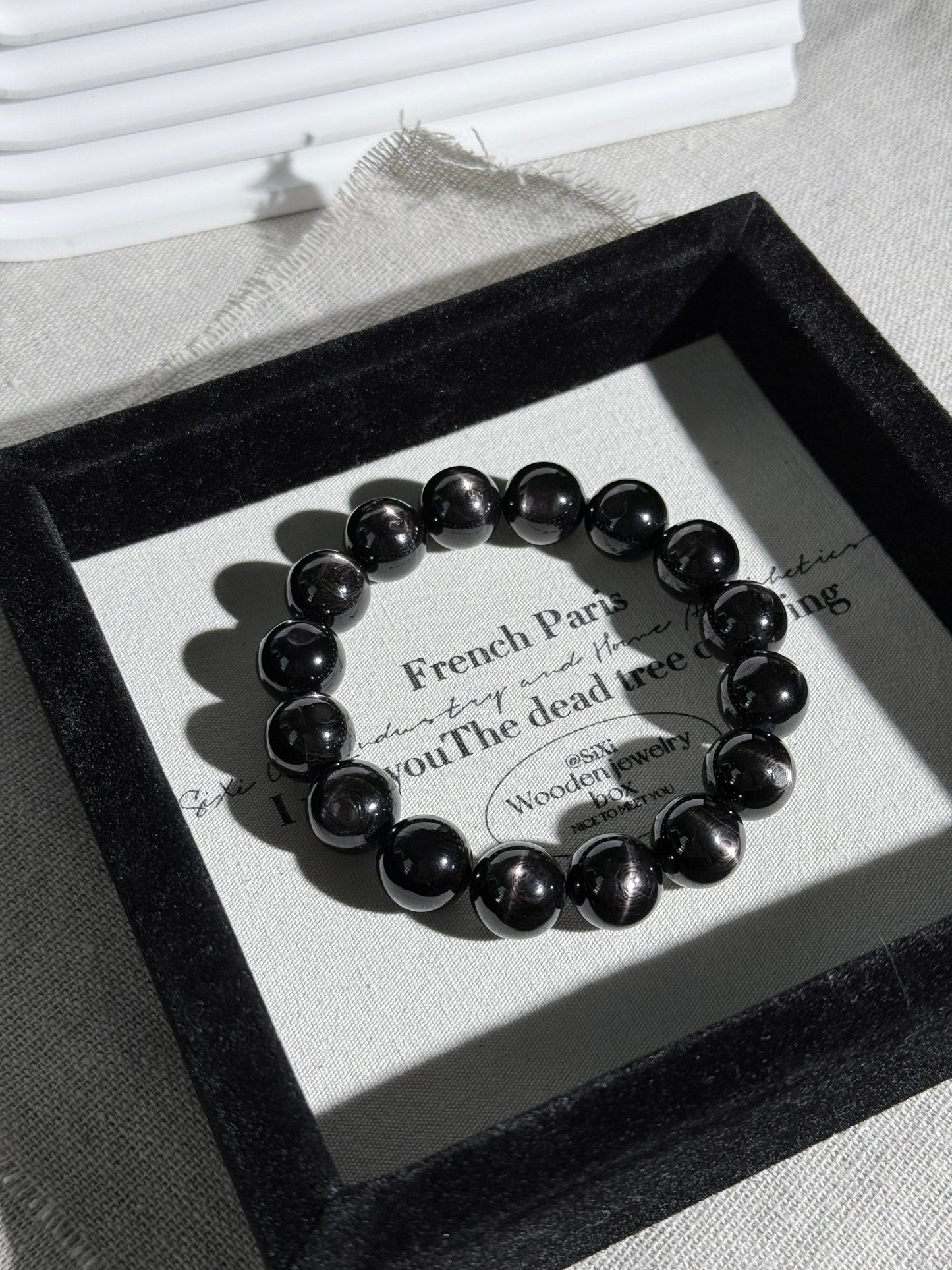 Hypersthene Double Sided Crus Star Flashing Beaded Bracelet